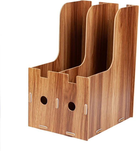 Aktenständer Organizer aus Kirschholz von DIYelecs für Büro und Schreibtisch, Farbe: Braun - Bild 1