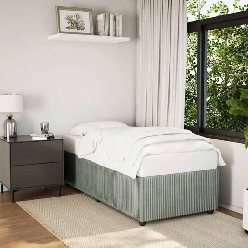 Vidaxl Polsterbett aus Samt und Holzwerkstoff in Grau, B/T: 90 x 190 cm - Bild 1
