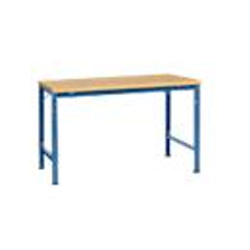 Manuflex Arbeits-Grundtisch UNIVERSAL Spezial mit Multiplexplatte, Farbe: Brillantblau, B/T/H: 150 x 100 x 72,2-102,2 cm - Bild 3