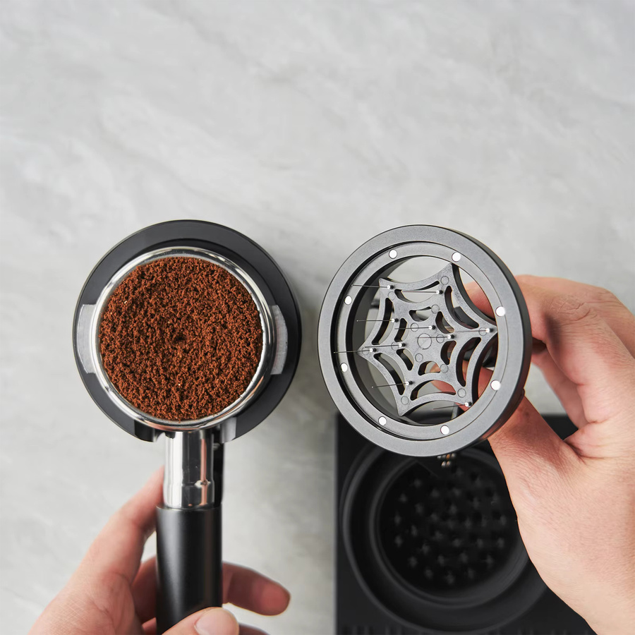 IKAPE Rotierendes WDT-Espresso-Rührwerkzeug mit 10 Nadeln (0,4 mm) und Ständer, Schwarz, passend für 51 mm, 54 mm und 58 mm Siebträger - Bild 4