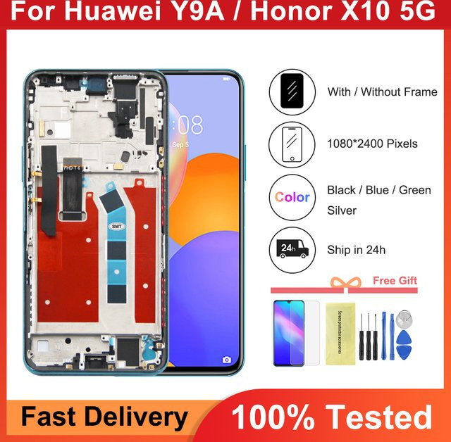 Huawei Y9a LCD Display Touchscreen Ersatz in Schwarz, 6,6 Zoll, kompatibel mit Honor X10 5G (Modelle FRL-22, FRL-23, L22, L23, TEL-AN00) - Bild 1