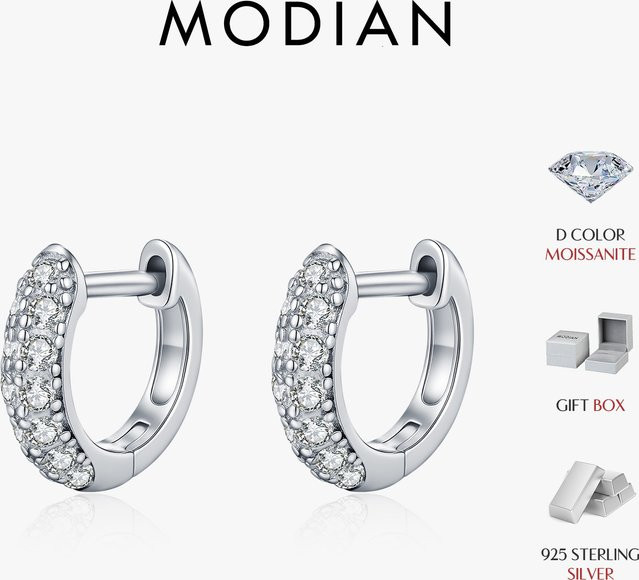 MODIAN D Creolen, 925 Silber, Moissanit, Damen - Bild 1