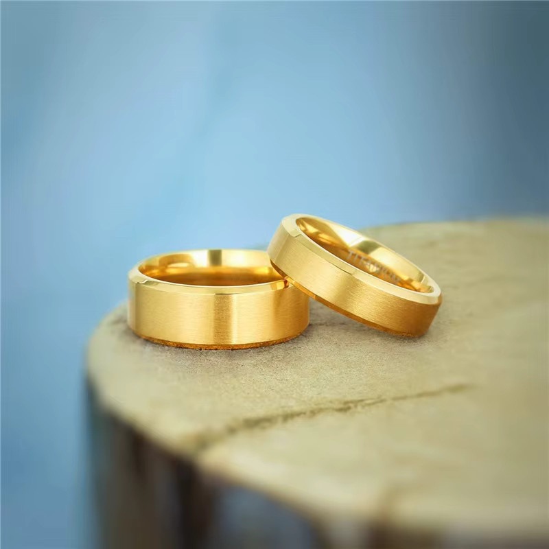 TIGRADE Ringe, Titan, goldfarben, matt, Unisex - Bild 2