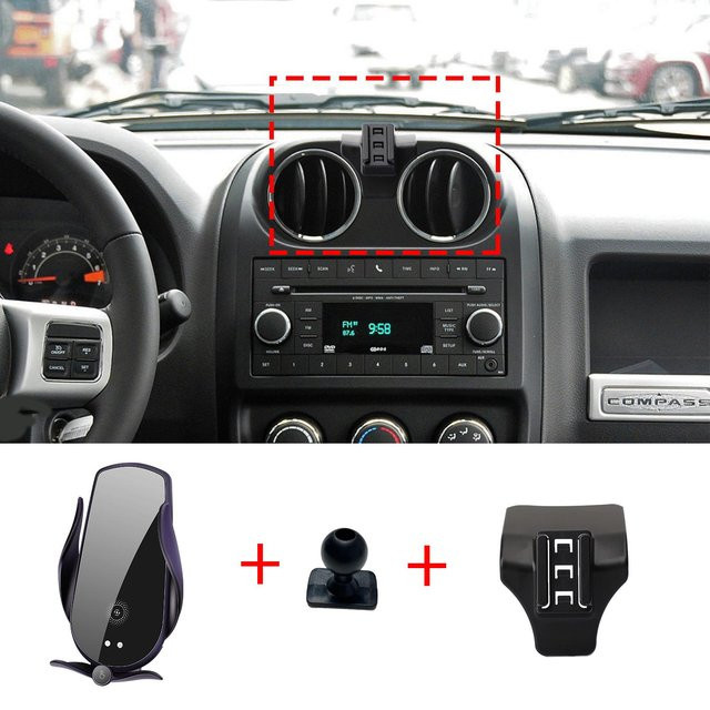 CATUSIKI Auto-Handyhalterung für Jeep Compass MK49 2010-2016 GPS-Navigationsständer in Schwarz - Bild 1