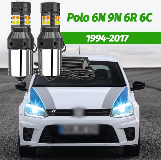VENDY LED DRL Tagfahrlicht und Dual Modus Blinker Set für VW Polo 6N 9N 6R 6C (1994-2017) 2 Stück - Bild 1