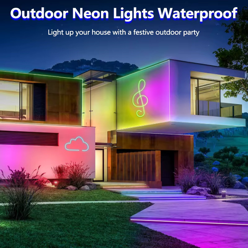 Adiodo RGB LED Neon-Lichtschlauch Multicolor mit App- und Fernbedienung, Wasserdicht und Flexibel für Innen- und Außenbereich - Bild 2