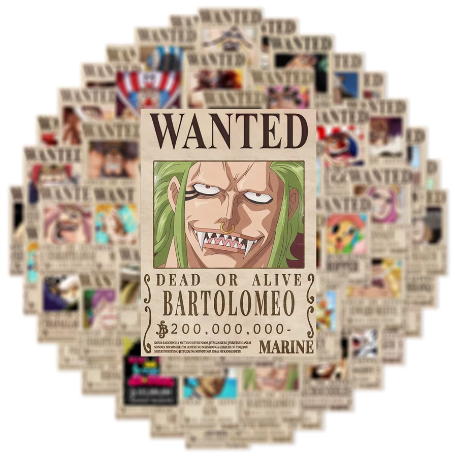 Bandai One Piece Wanted-Poster Aufkleber, 50 Stück, Nachfüllpack - Bild 3
