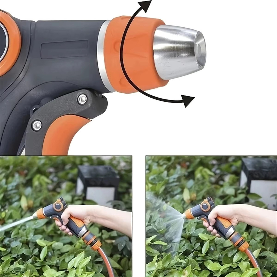 Multifunktionale Garten-Hochdruck-Wasserpistole FLOWERS SPRAL in Orange für Gartenbewässerung und Autowäsche - Bild 5