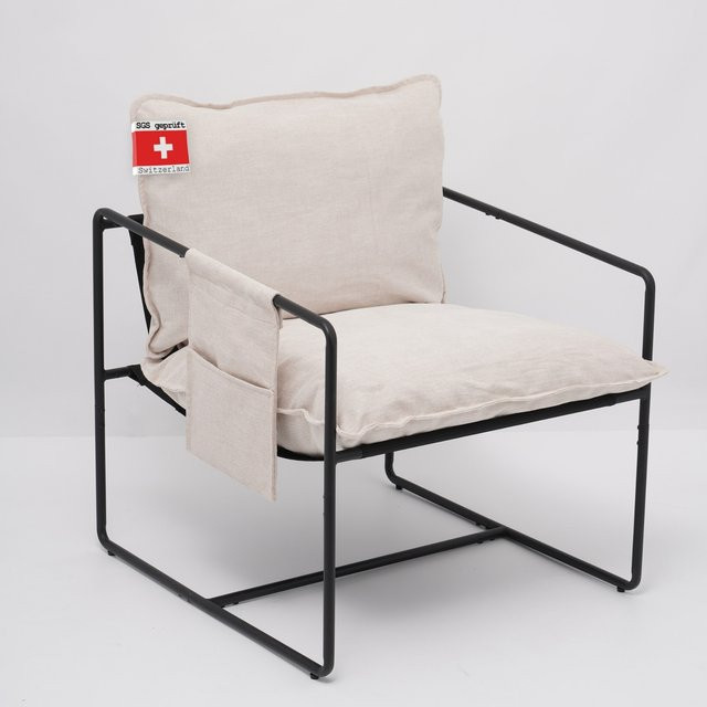Albatros Designer Vintage Sessel Breston als bequemer Relaxsessel in Beige mit Stoffbezug - Bild 1