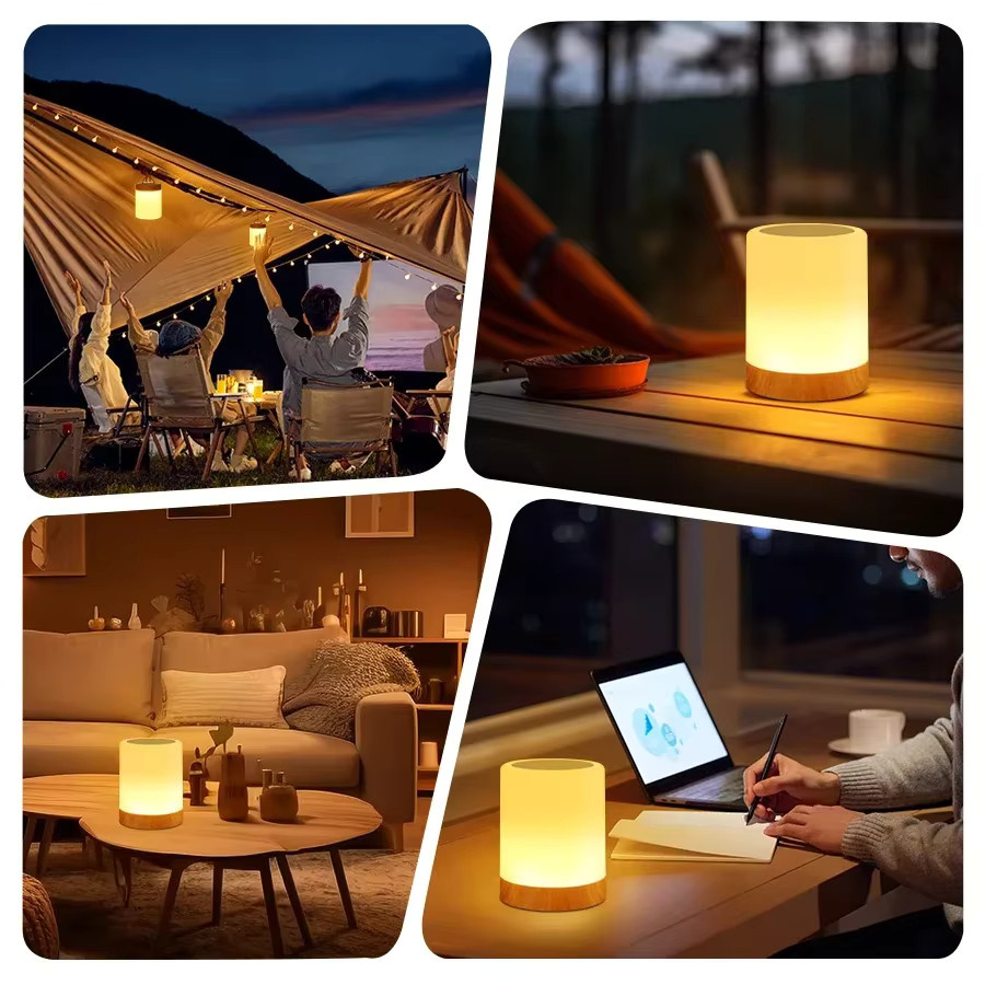 ATcomm RGB Touch Nachttischlampe mit USB-Akku, wiederaufladbares Multicolour Nachtlicht für Schlafzimmer und Kinderzimmer, Weiß - Bild 5