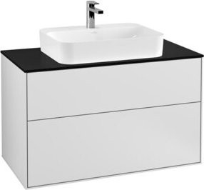 V&B Waschtischunterschrank Finion in Weiß lackiert, Breite: 100 cm, Tiefe: 50,1 cm - Bild 1