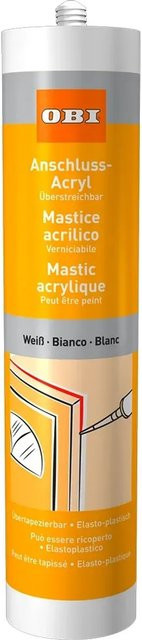 OBI Anschluss-Acryl Weiß, wasserbasiert und überstreichbar, 310 ml - Bild 1