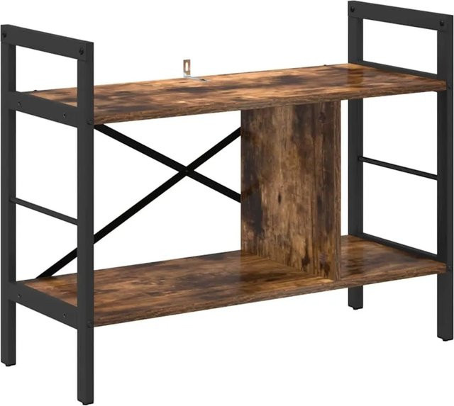 vidaXL Bücherregal in Geräucherte Eiche, Industrial Design, B/T/H: 75 x 30 x 58,5 cm - Bild 1