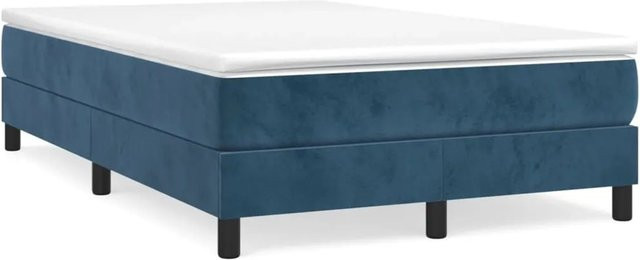 vidaXL Boxspringbett aus Samt in Dunkelblau, B/T/H: 120 x 200 cm - Bild 1