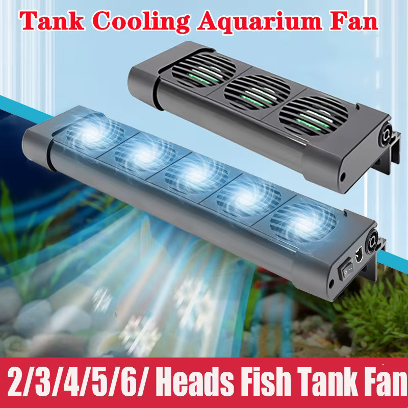 Dreamburgh Aquarien Lüfter Set in Schwarz mit 6 Lüfterköpfen für automatische Kühlung und Wärmeableitung bei 135 Grad - Bild 2