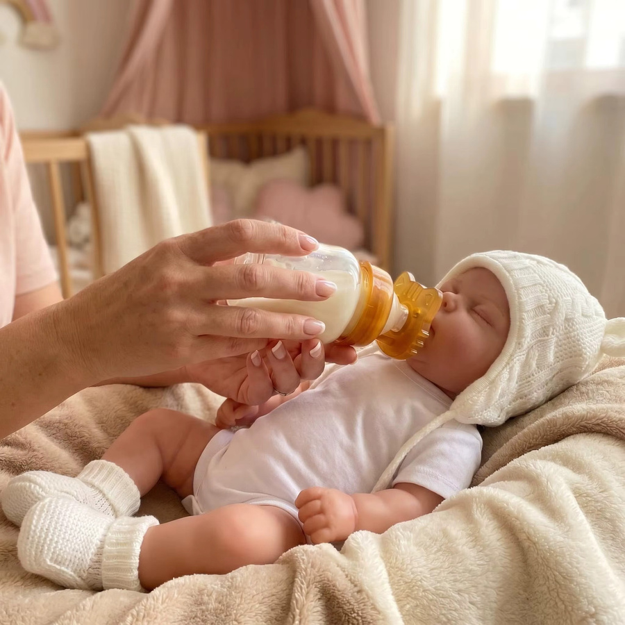 NPK Babyfigur, 18-Zoll, Platin-Silikon, mit Schnuller, ab 14 Jahren - Bild 4