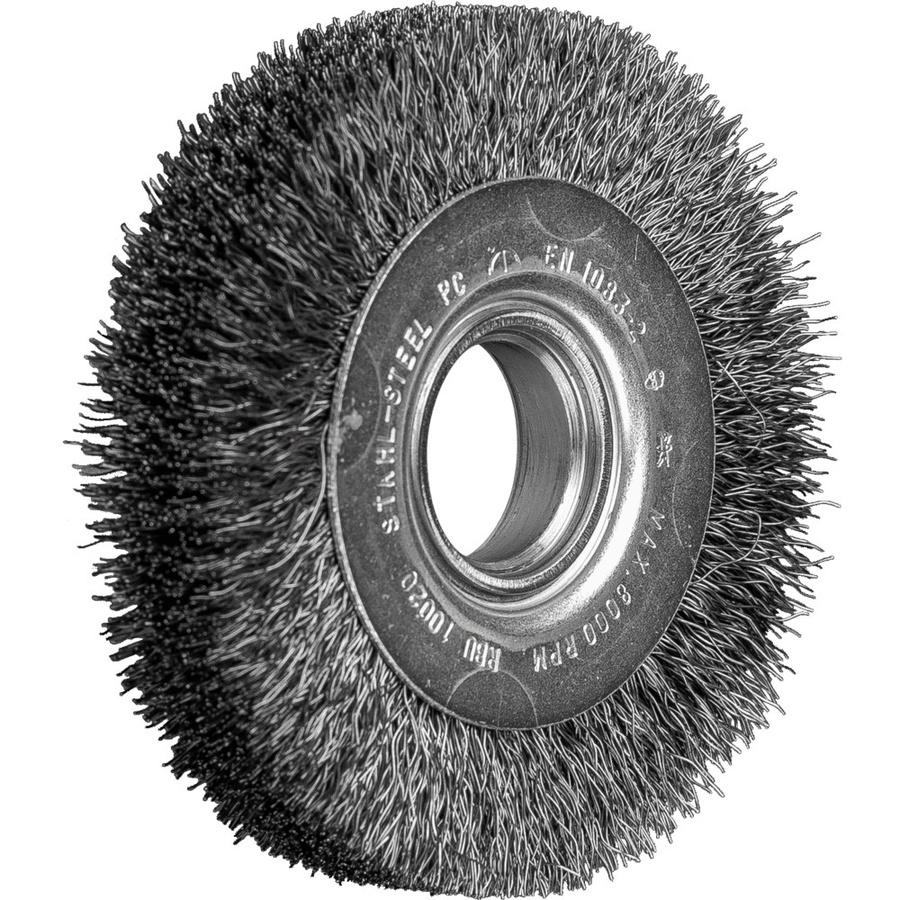 PFERD Rundbürste breit ungezopft RBU Silber Durchmesser: 100 mm, Breite: 20 mm, Stahl-Draht-Ø: 0,30 mm - Bild 1