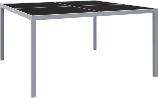 Furnicato Gartentisch aus Stahl und gehärtetem Glas in Grau, B/T/H: 130 x 130 x 72 cm - Bild 1
