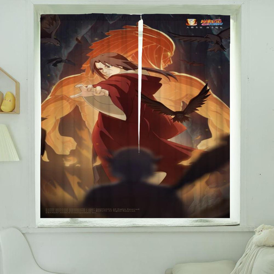 Naruto Verdunklungsvorhänge Set aus 2 Stück, bunte Dekoration für Wohnzimmer, Küche und Schlafzimmer, Breite: 50 cm, Höhe: 70 cm - Bild 3