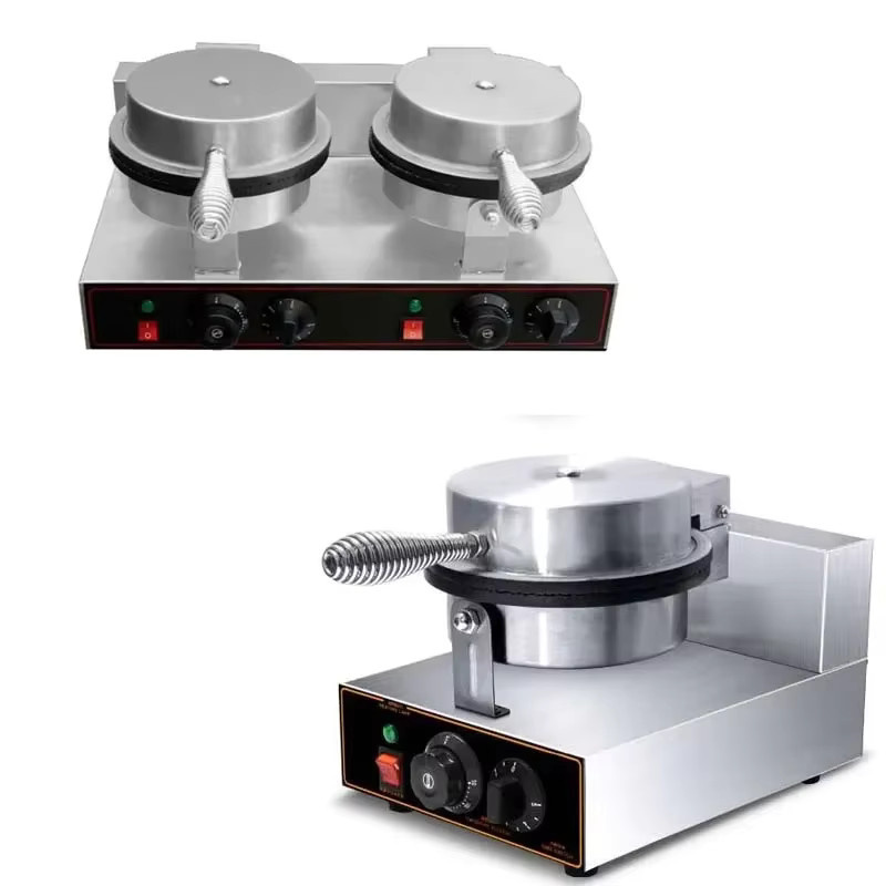 PBOBP Elektrische Eierrollen-Waffelmaschine aus Edelstahl in Silber für die gewerbliche Herstellung von Eiswaffeln - Bild 1