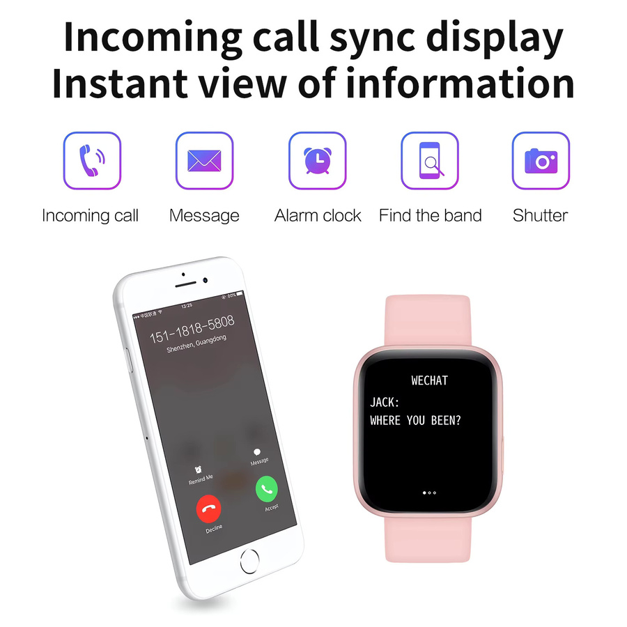 MISIRUN Smartwatch für Damen in Pink mit 1,4 Zoll Touchscreen, Herzfrequenzmessung, Schlafüberwachung und IP67 wasserdicht für Sport und Fitness - Bild 3