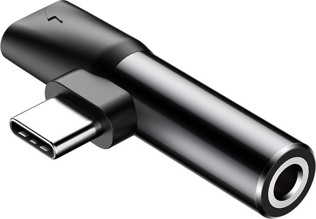 Baseus L41 Audio-Adapter USB-C auf USB-C und 3,5 mm Klinke, Schwarz - Bild 1