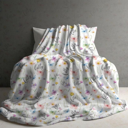 VIKAMA Babydecke aus Flanell mit floralem Aquarell-Blumenmuster und Vögeln in Multicolour, weich und gemütlich für Neugeborene und Kinderwagen, B/T: 90 x 60 cm