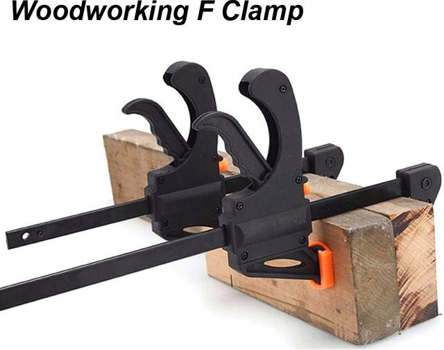 atooltour F-Klemmen Set für die Holzbearbeitung mit Quick-Release-Ratsche in Schwarz - Bild 1