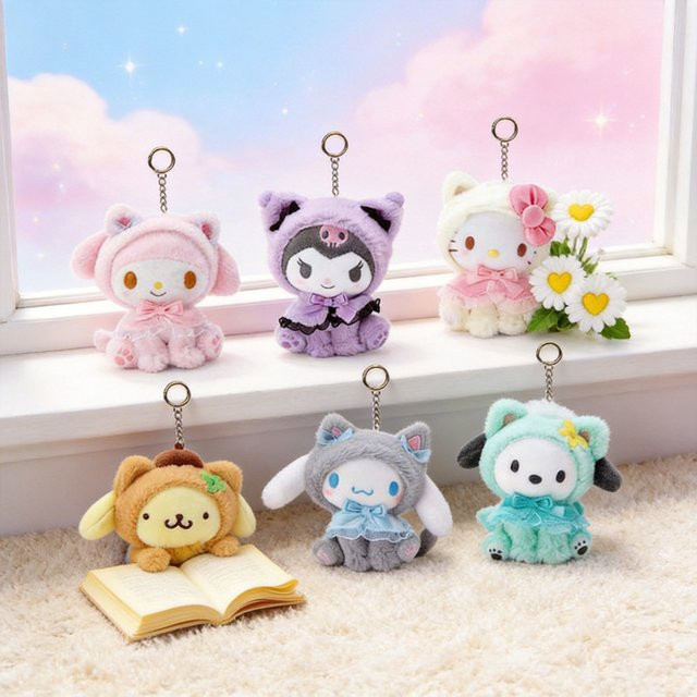 Sanrio Hello Kitty, Cinnamoroll, My Melody, Kuromi, Plüschpuppe Schlüsselanhänger, 12cm - Bild 1