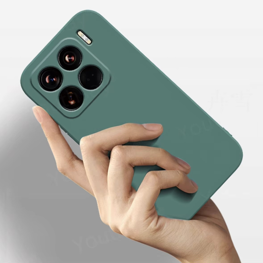 Original Silikon TPU Schutzhülle für Xiaomi 15, Xiaomi 14 und Xiaomi 14T Pro in Grau und Grün - Bild 2