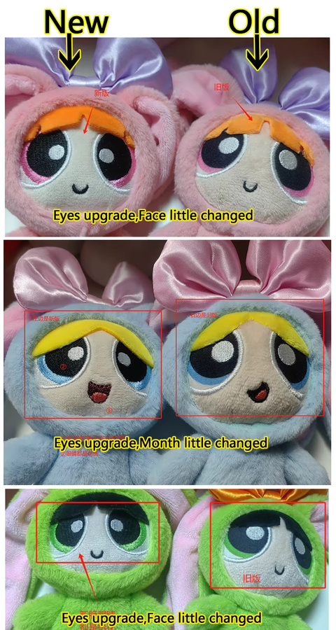 HUGKIS Powerpuff Girls Hase Kaninchen Plüsch Spielzeug Anhänger, 12 cm - Bild 5