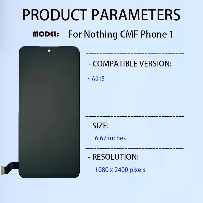Nothing CMF Phone 1 A015 LCD-Display Touchscreen Komplettmontage in Schwarz - Bild 2