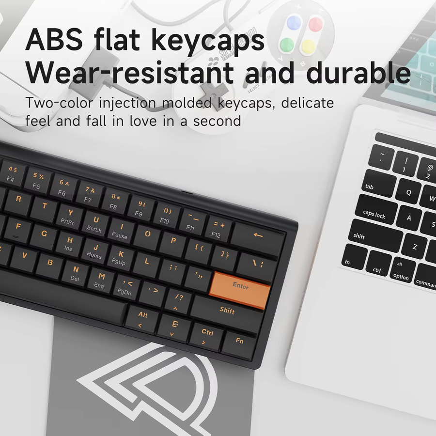 AJAZZ NKL61 mechanische Tastatur mit Low Profile Switches, kabelgebunden, Weiß-Lila - Bild 3