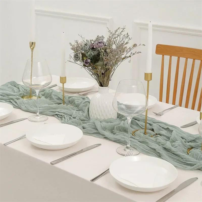Houspace Gaze Tischläufer in Beige im Boho-Stil für Hochzeit, Party oder Weihnachten, Breite: 90 cm, Länge: 300 cm - Bild 3