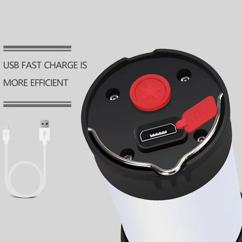 JIASHUAIXIN Magnetische Campinglaterne in Weiß und Rot, wiederaufladbare USB Notfall-Taschenlampe mit 18650-Batterie und omnidirektionaler Beleuchtung - Bild 4
