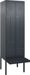 C+P Z-Spind Classic PLUS Sitzbank mit 4 Fächern, Anthrazit/Schwarz, B/T/H: 212,0 x 60,0 x 81,5 cm - Bild 1