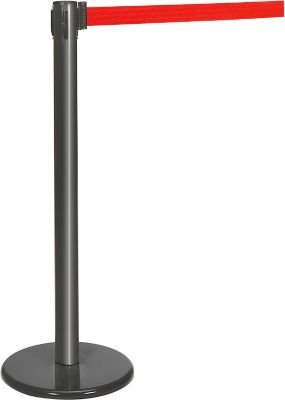 Guidesystems Gurtpfosten aus Metall in Anthrazit mit rotem Gurt - Bild 1