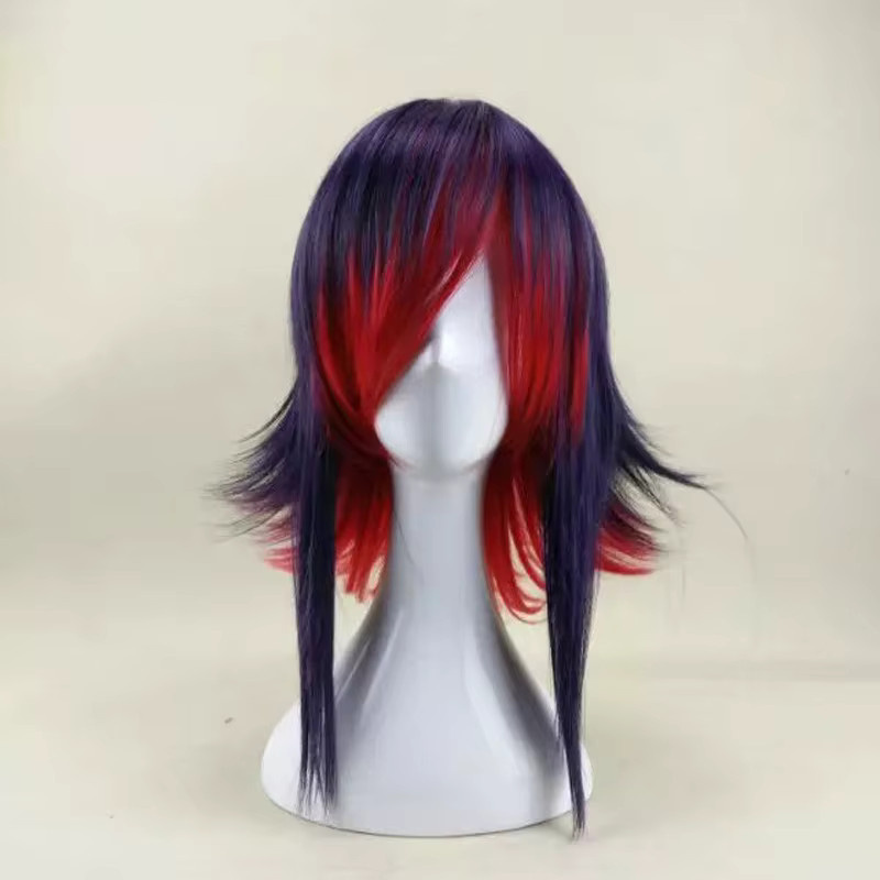 HAIRJOY Synthetische Perücke, kurz, gerade, lila, rot, Unisex - Bild 2