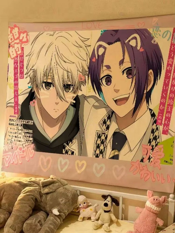VIKAMA Anime Wandteppich in Mehrfarbig, Ästhetischer Wandbehang für Wohnzimmer und Schlafzimmer, Rechteckiger Textil-Wandbehang für Teenager und Studentenwohnheime, B/H: 60 x 40 cm - Bild 2
