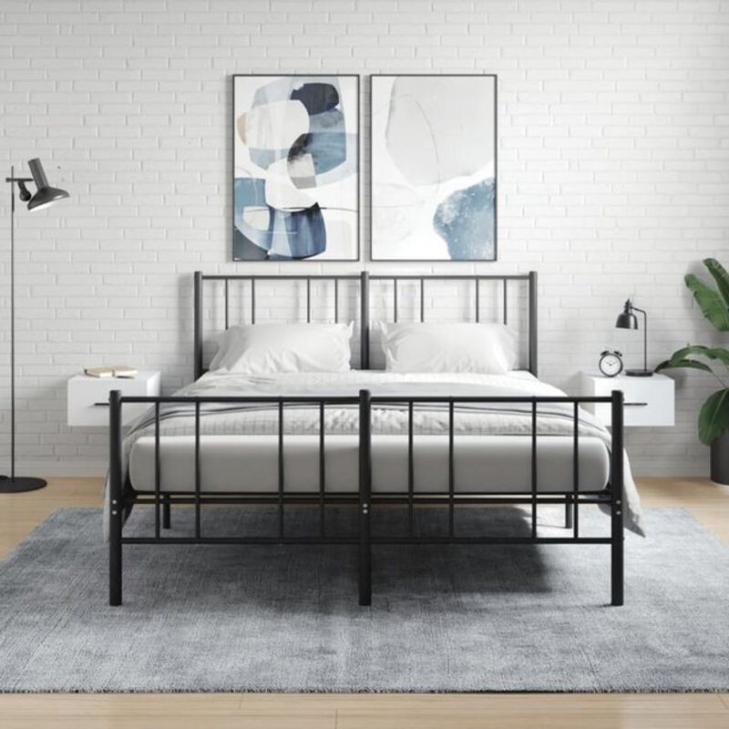 Vidaxl Wand-Nachttische 2er-Set Weiß Minimalistisch B/T/H: 35 x 35 x 20 cm - Bild 1