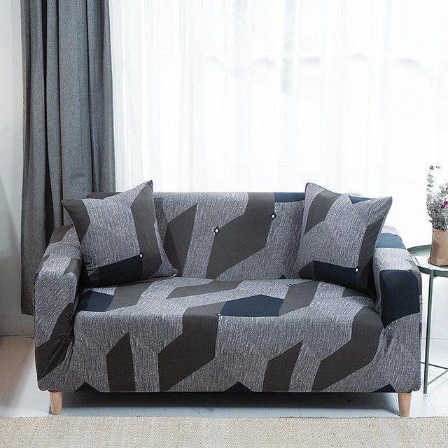 Einfarbiger Stretch-Sofabezug von Your Warm Home in Grau für 3-Sitzer Sofas, Breite: 145-185 cm - Bild 1