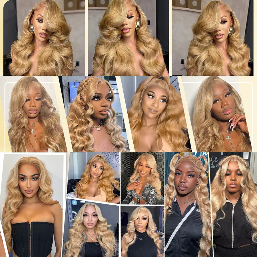 Kapelli Body Wave Echthaar-Bündel, 4x4 Honigblonde, 100% Brasilianische Remy Echthaar-Extensions - Bild 6