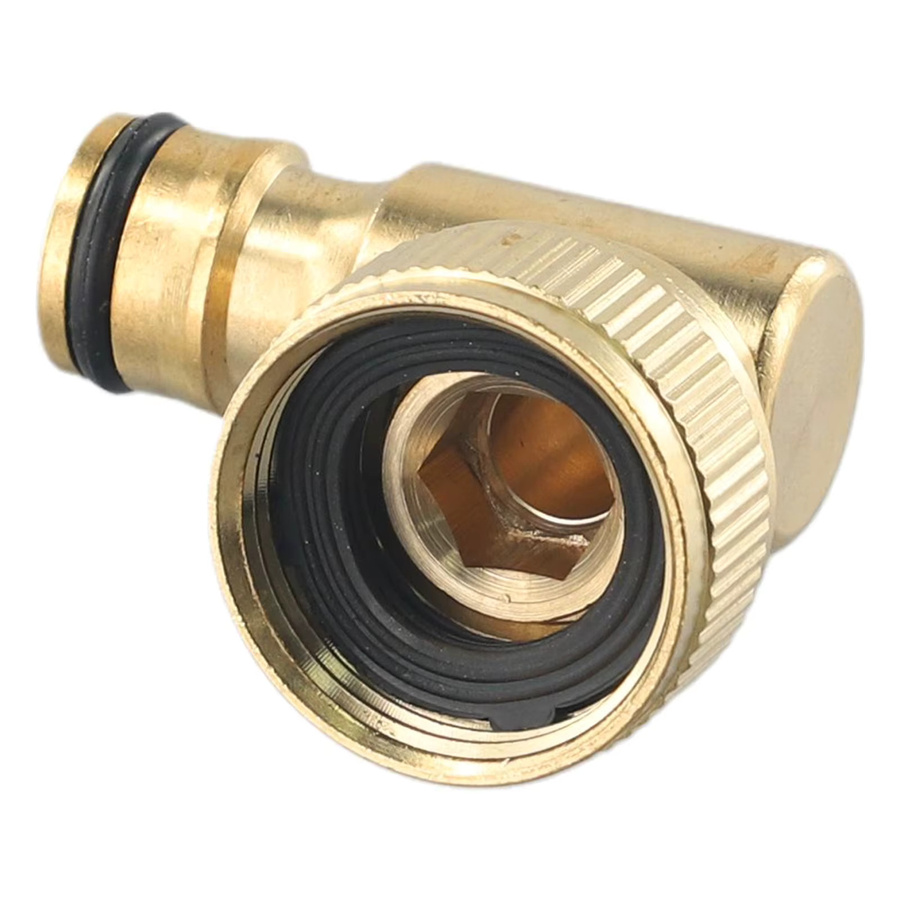 Schnellkupplungs-Stecker für Schlauchaufroller mit flexiblem Winkelgelenk, 3/4 Zoll BSP, Farbe: Gold - Bild 4
