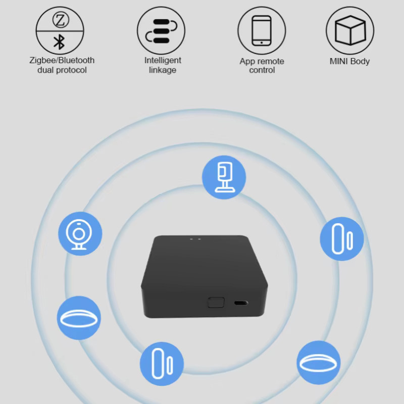 Tuya Multi-Modus-Gateway ZigBee und Bluetooth Hub mit Typ-C-Anschluss in Schwarz für Tuya Smart Home, kompatibel mit Alexa und Google Home - Bild 5