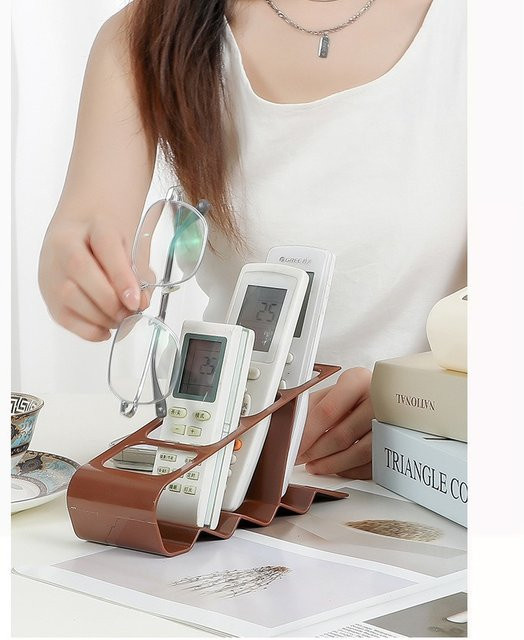 2-teiliges Desktop-Organizer-Regal aus Kunststoff für Fernbedienungen und Haushaltskleinigkeiten - Bild 1