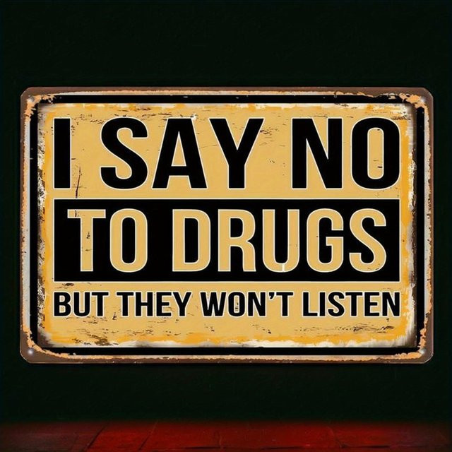 CIFBUY Vintage Say No To Drugs Metallwandschild aus Aluminium, B/H: 30 x 20 cm - Bild 1