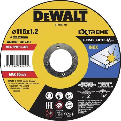 DeWalt Trennscheibe Gelb Durchmesser: 115 mm für Metall und Edelstahl - Bild 1