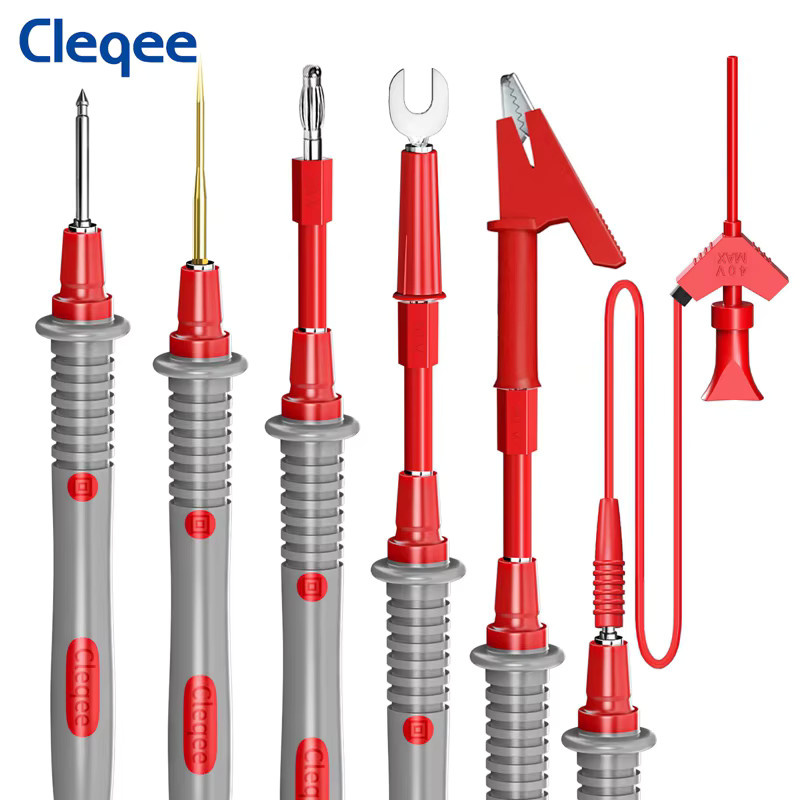Cleqee P1503E 21-teiliges Multimeter-Messleitungs-Set mit austauschbaren Nadelsonden, Krokodilklemmen und 4 mm Bananensteckern aus PVC, 1000 V - Bild 2