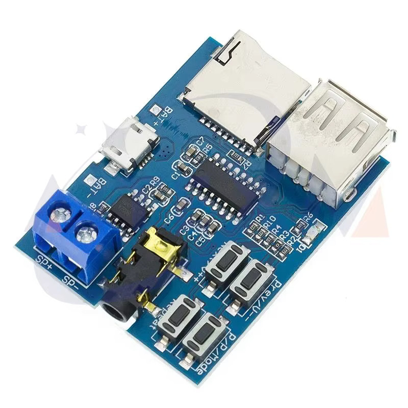 YANXD Audio Decoder Modul mit Micro/Typ-C USB und TF-Kartenslot, MP3 Format Verstärker Modul, Blau - Bild 3