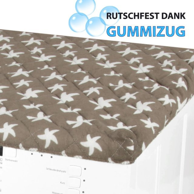 Bestlivings Waschmaschinenbezug und Trocknerbezug mit Seestern-Motiv in Taupe, B/T/H: 60 x 60 cm - Bild 1